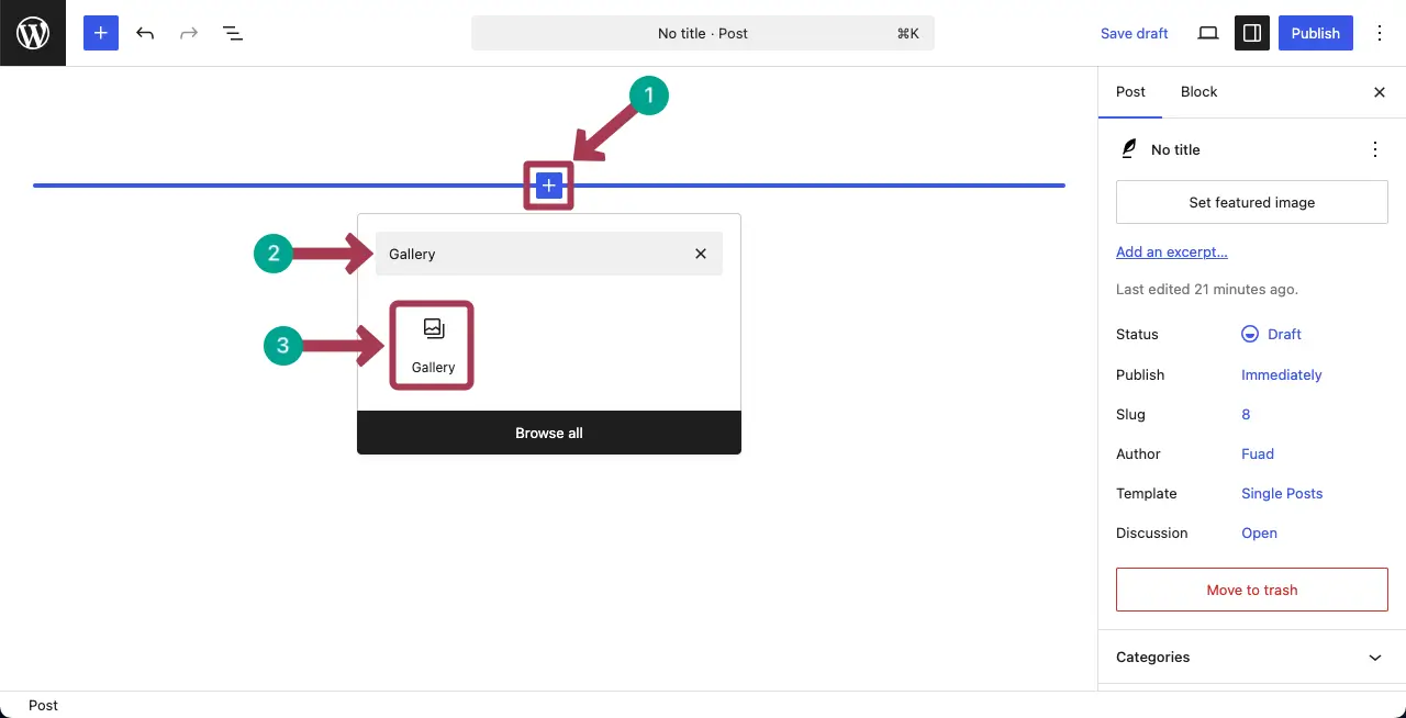 Add the Gallery Block to the Editor