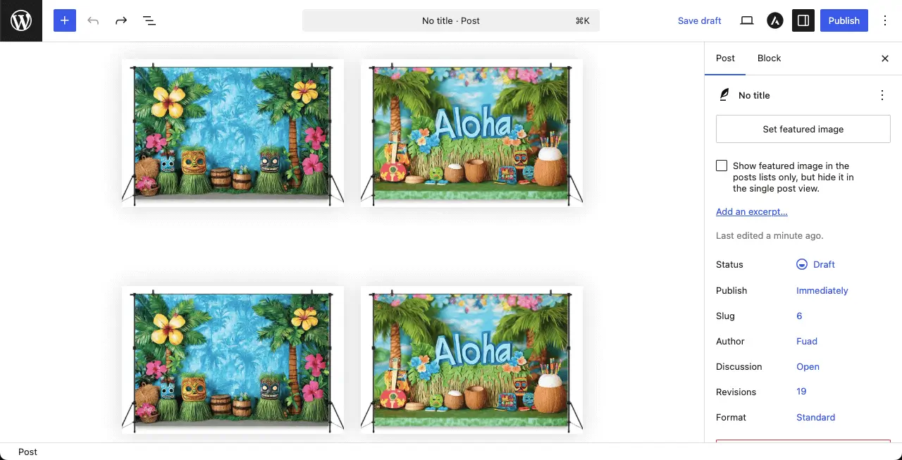 Add images to the WordPress column blocks