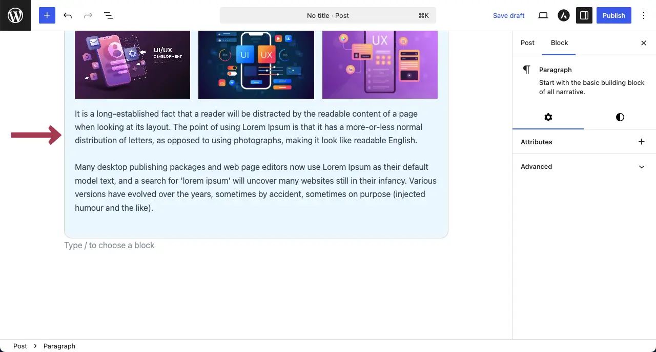 Add text block to the Tabbed Content block