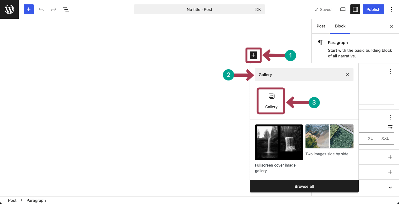 Add the Gallery Block to the Editor