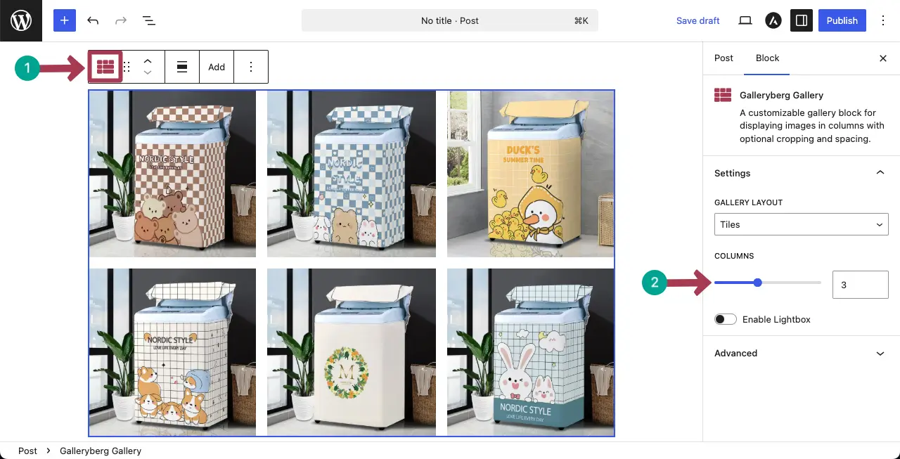 Change the column number to display images