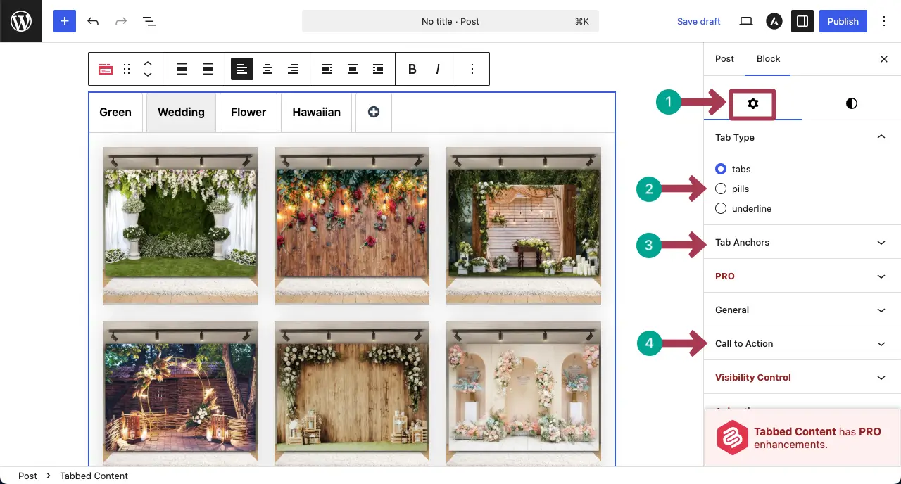Configure Settings of the Tabs