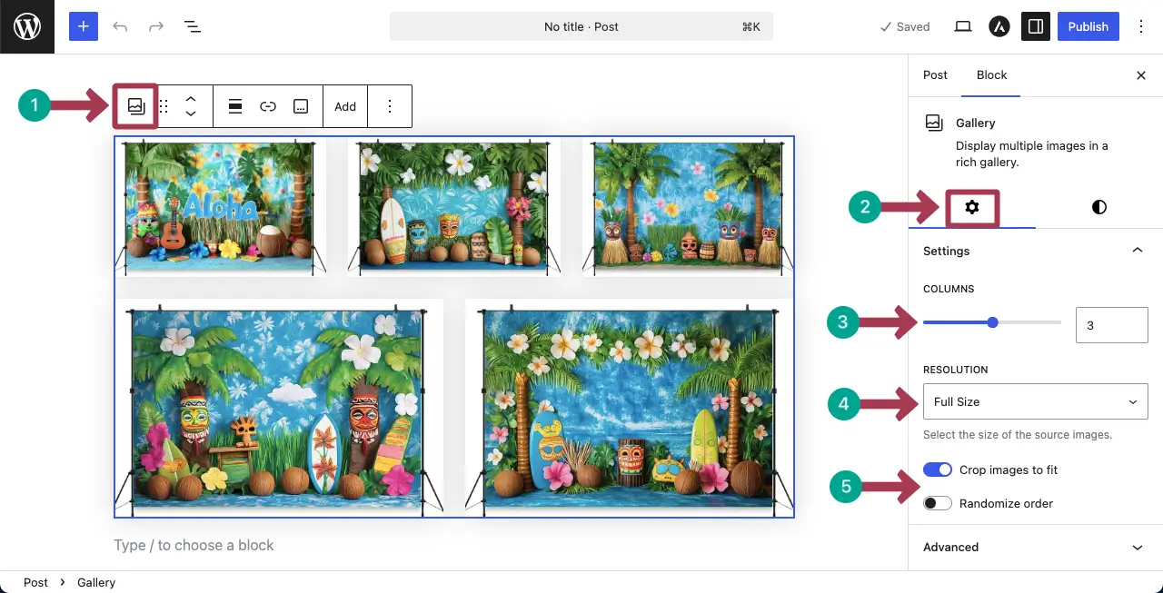 Customize Settings of the Photo Grid
