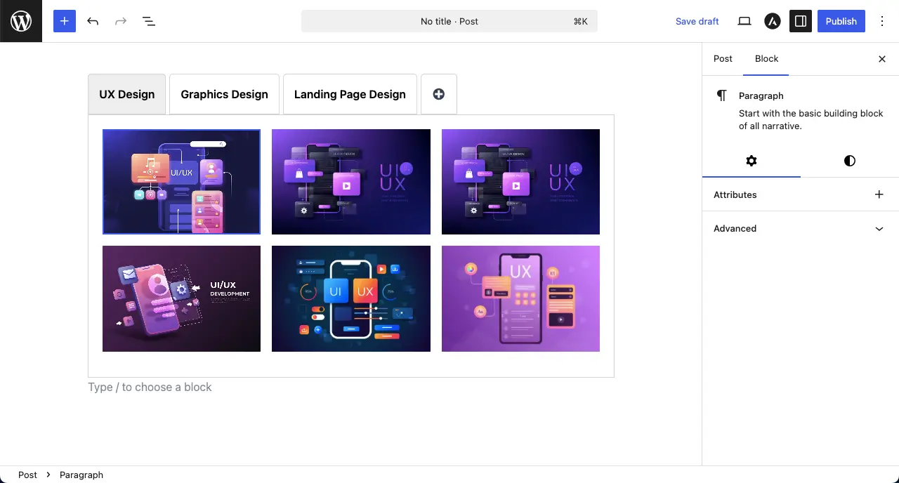 Images added to the portfolio category section