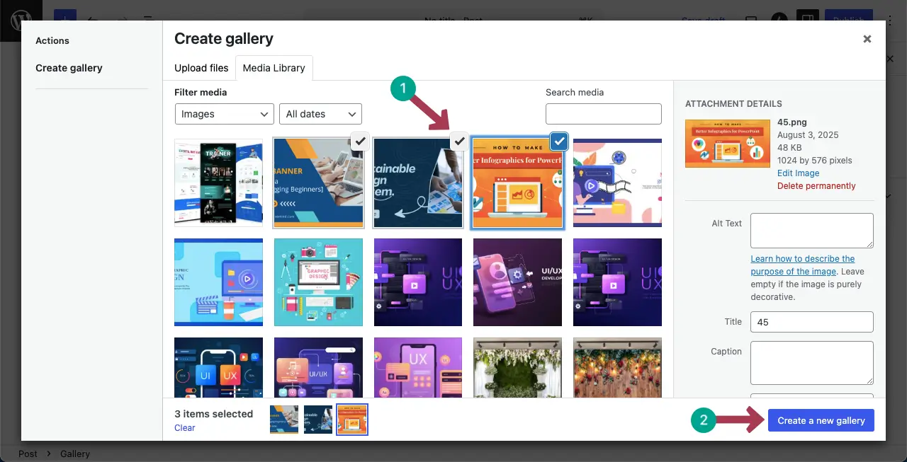 Select images to display side by side