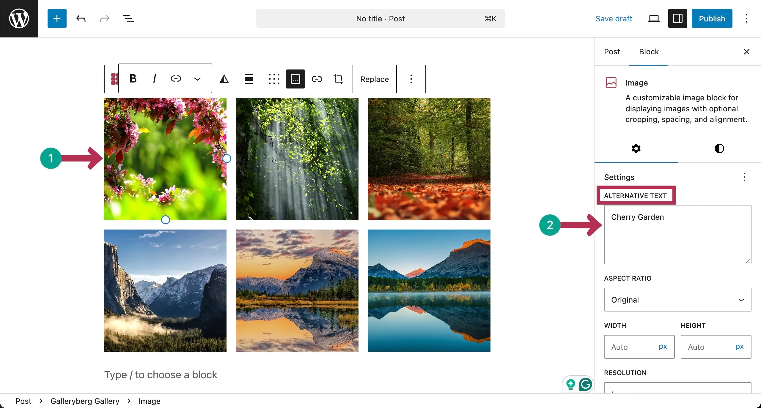 Add alternative texts to images