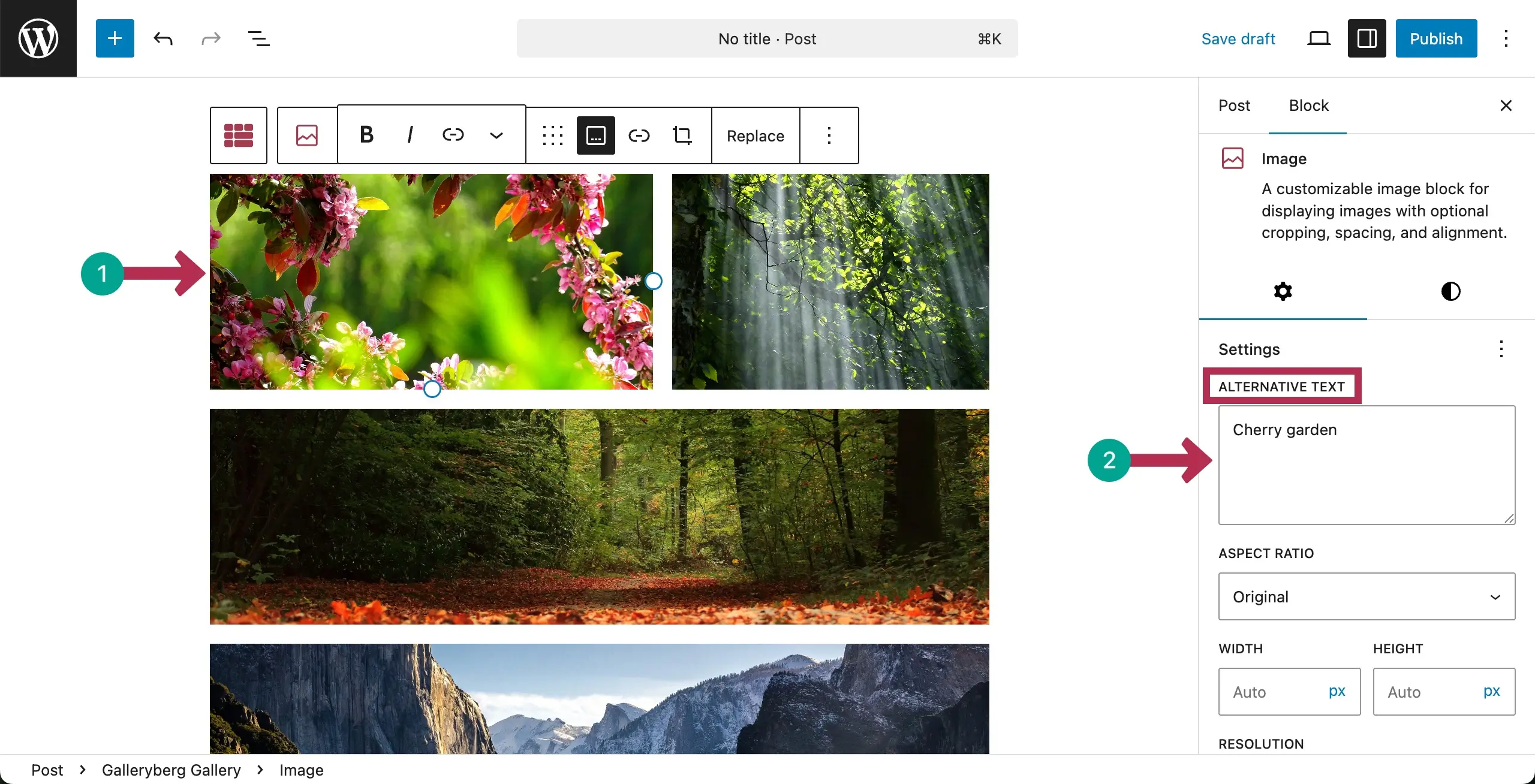 Add alternative texts to images