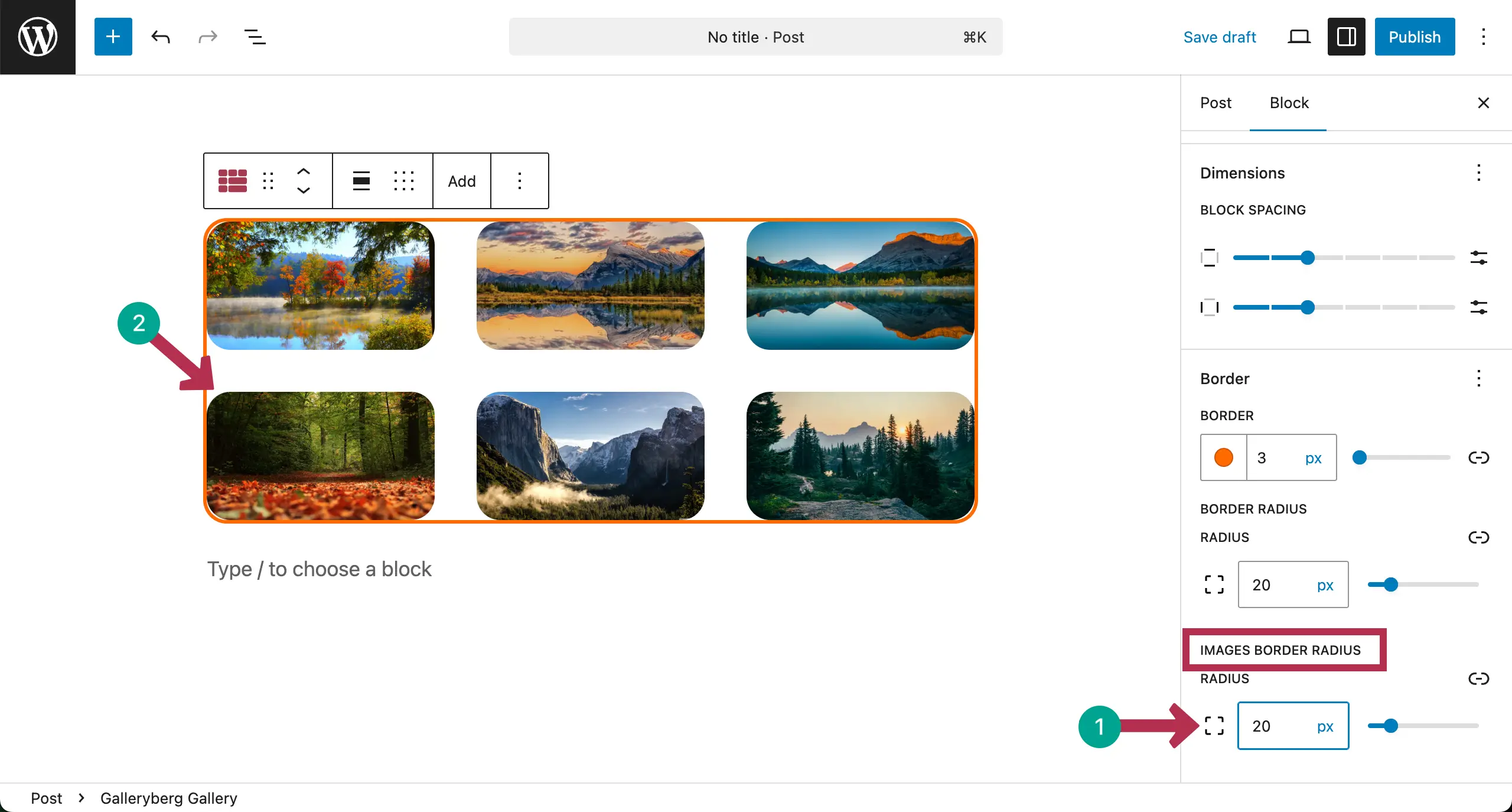 Add image border radius of the gallery