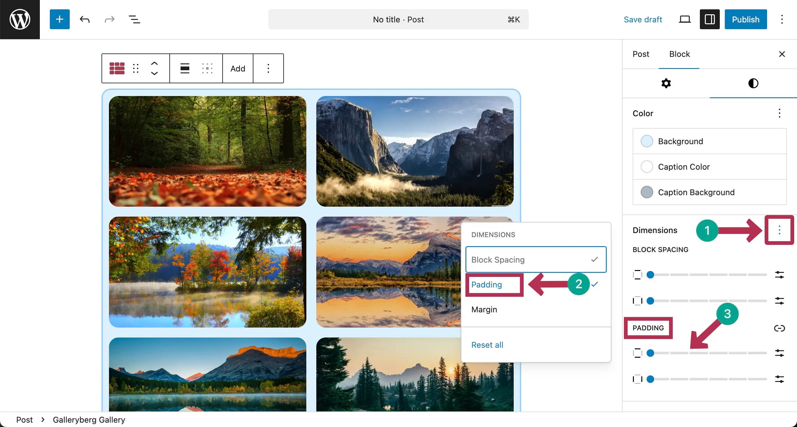 Add Radius and padding to the Tile layout gallery