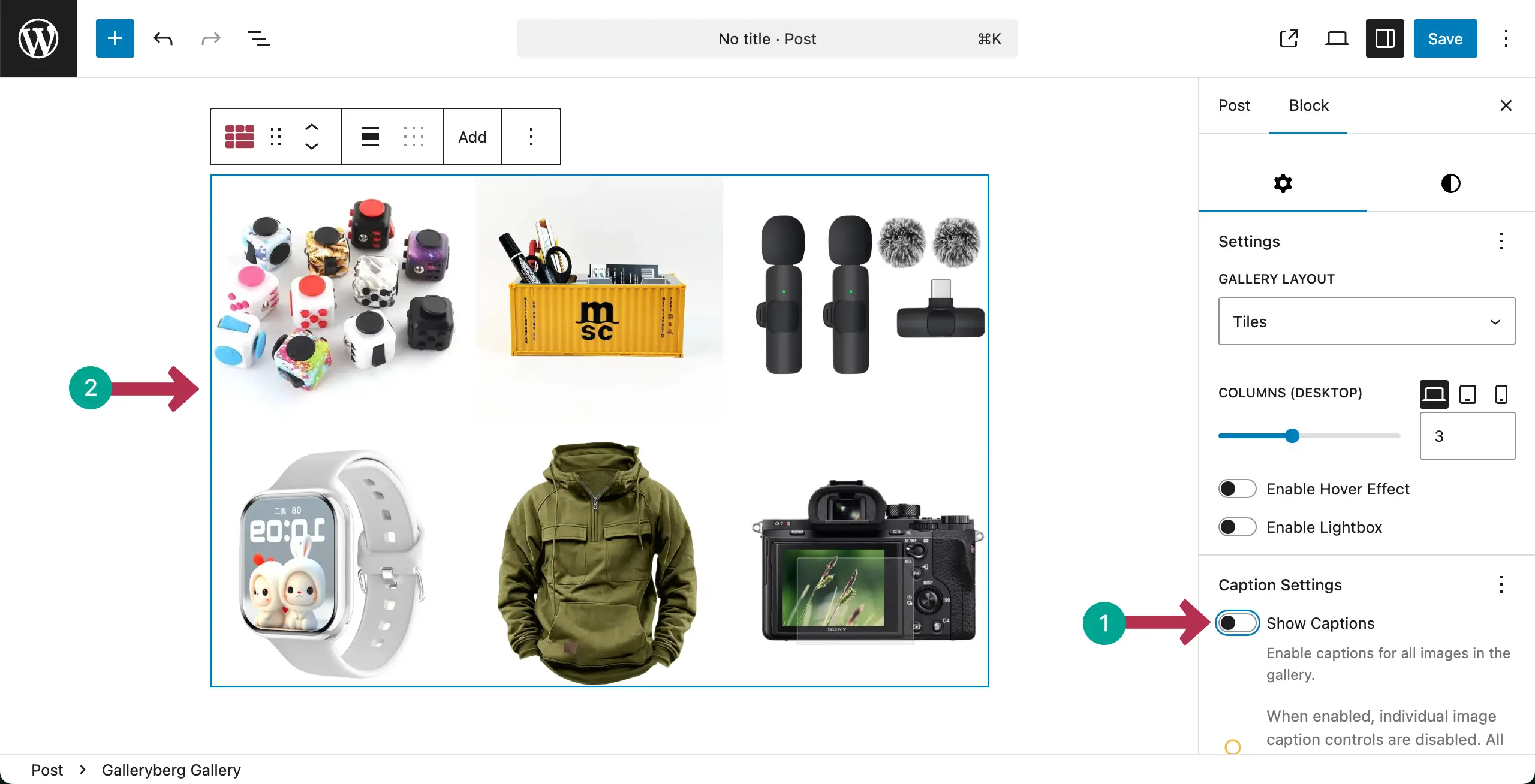All captions are removed from the image gallery