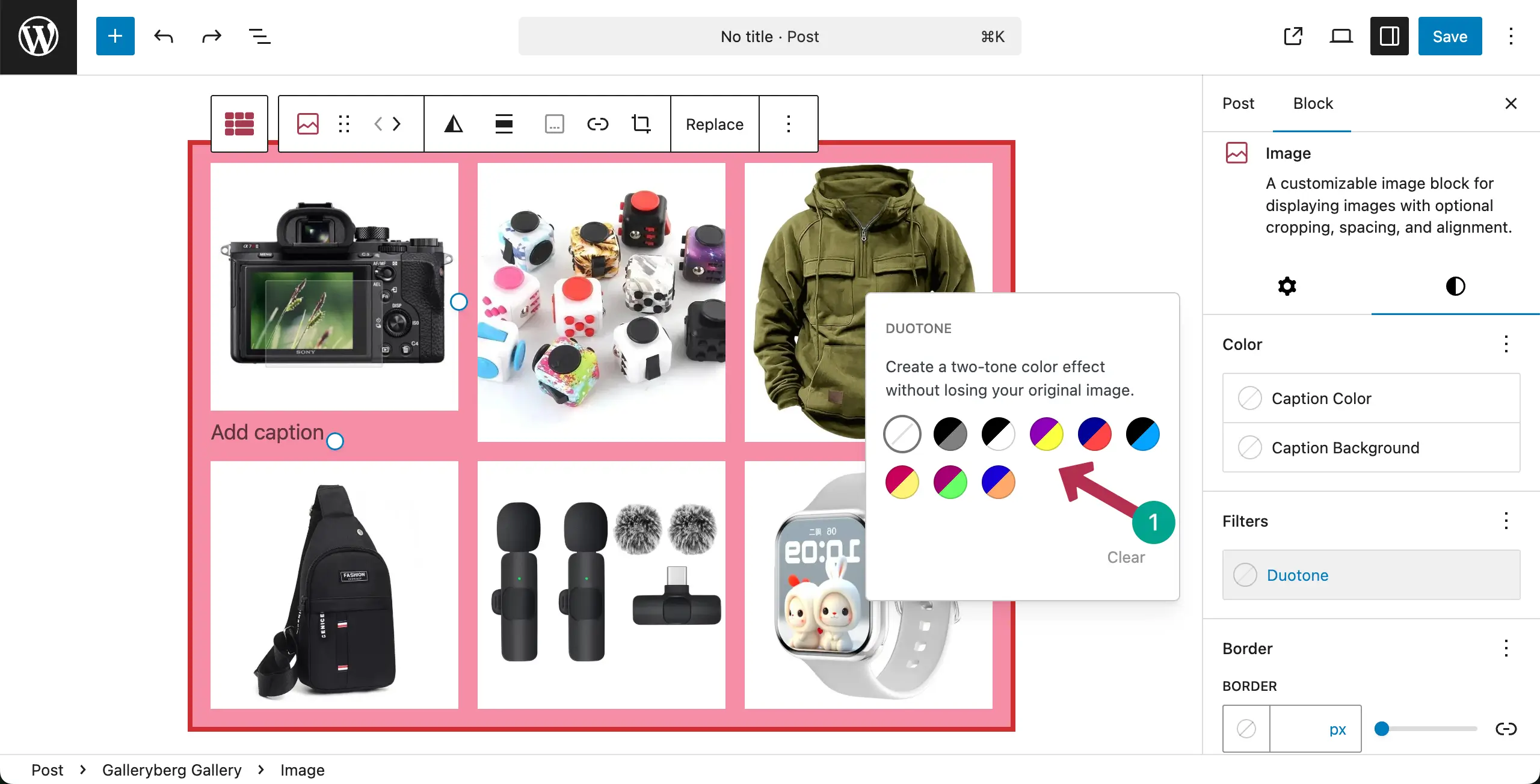 Choose a Duotone preset