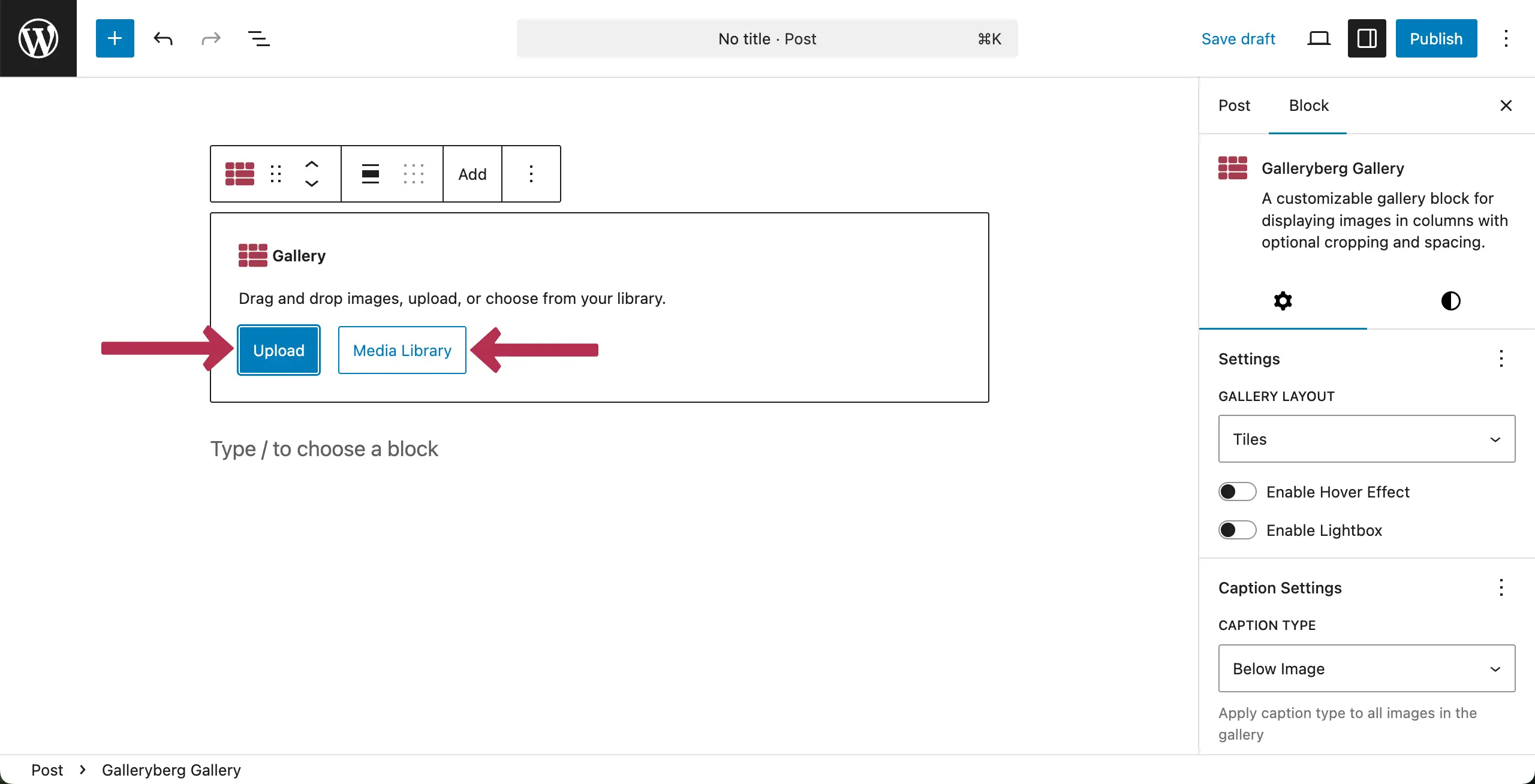 Upload or Add Images to the Gallery