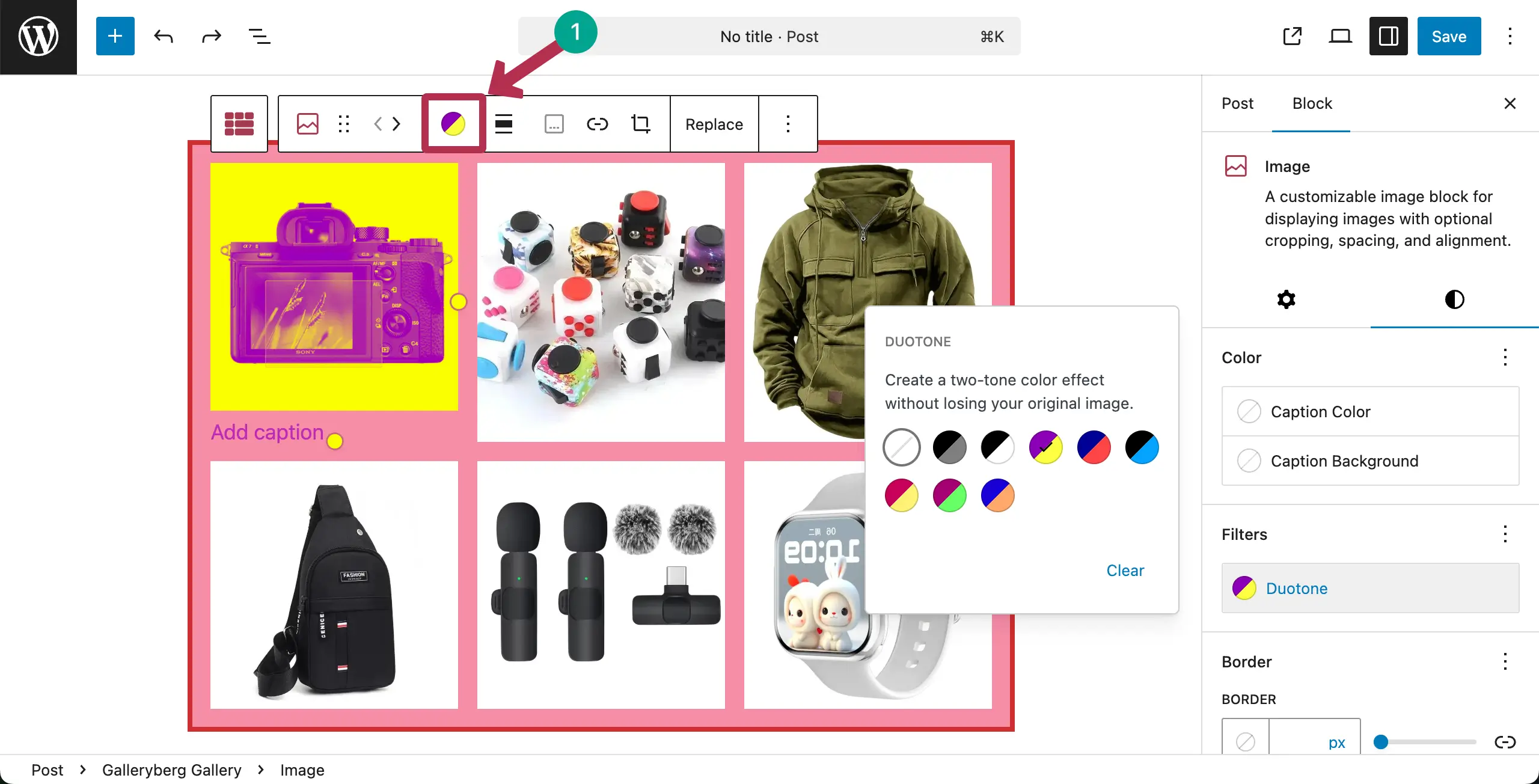 Customize the Duotone color