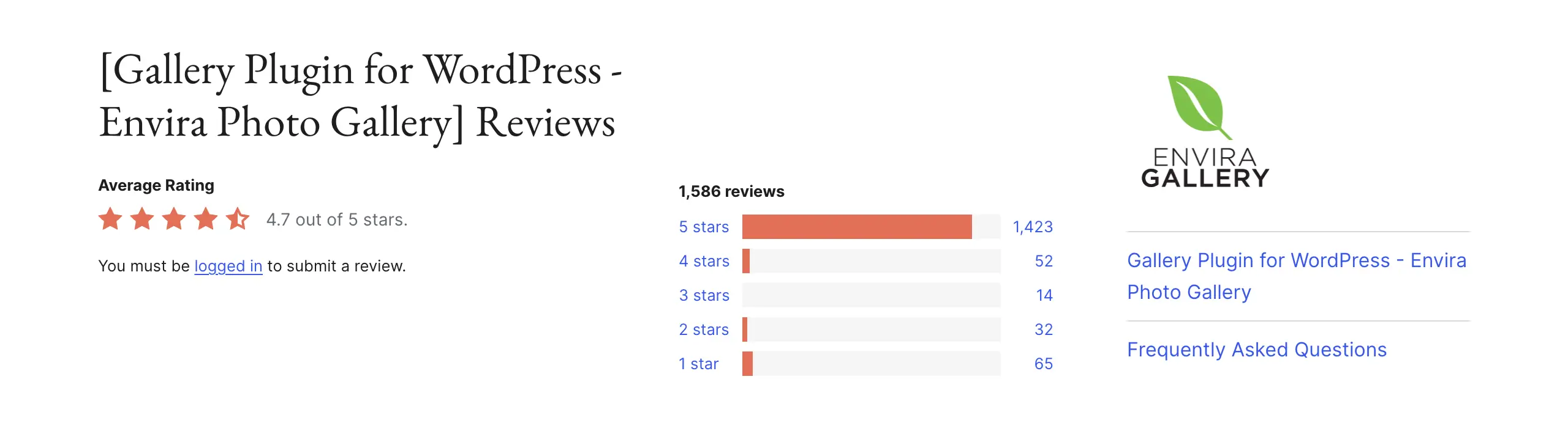 Envira Gallery rating & review