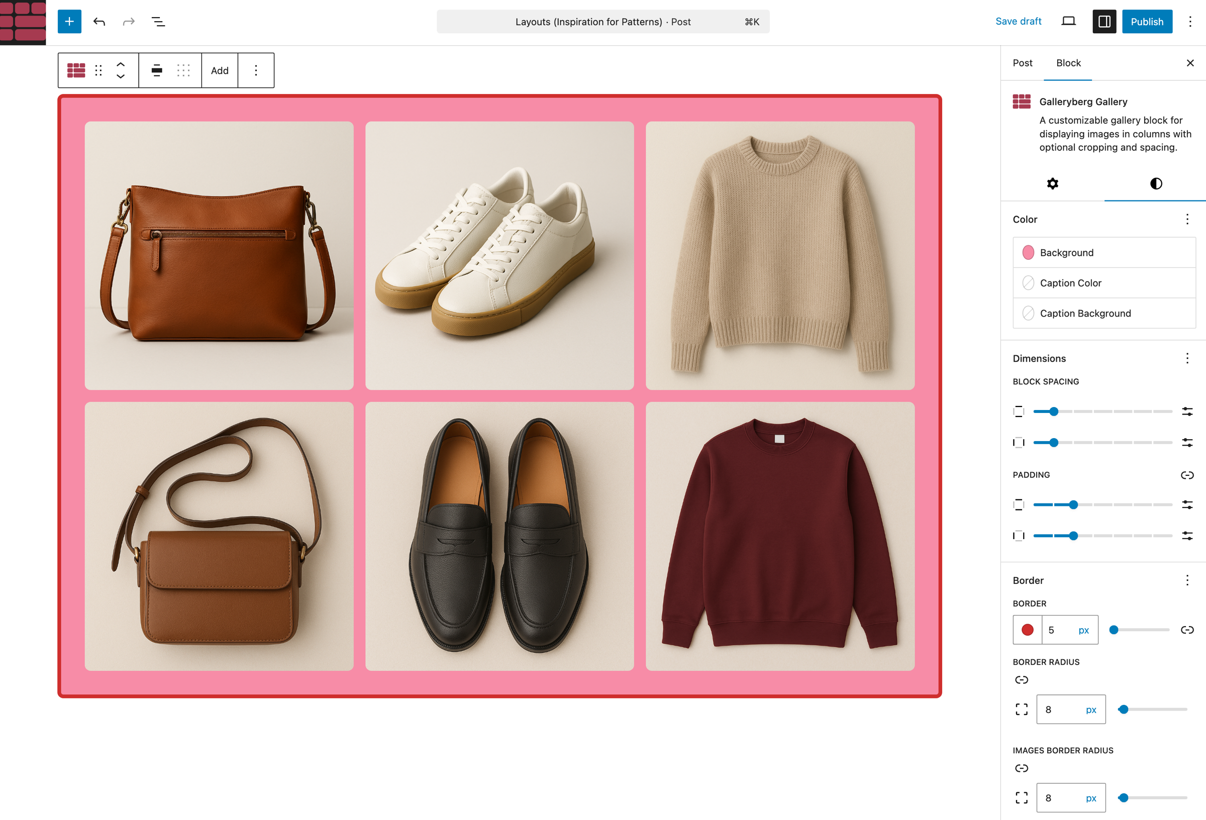Image gallery editing Experience in Gutenberg