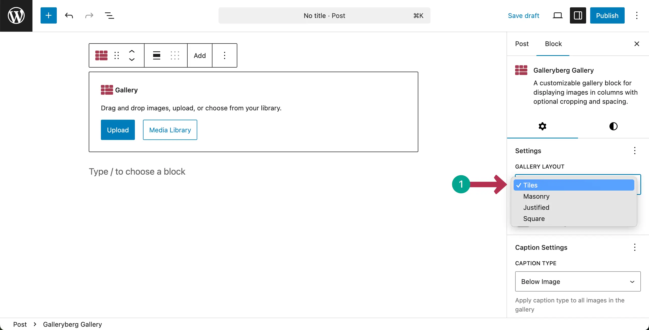 Gallery Layout options
