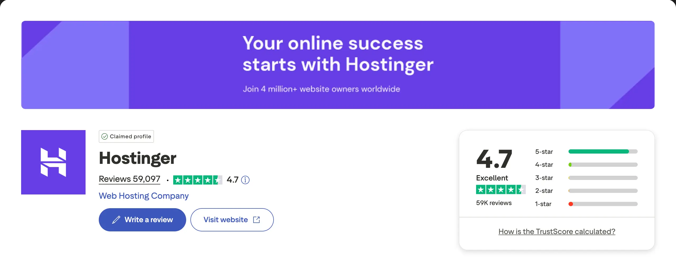 Hostinger rating & review