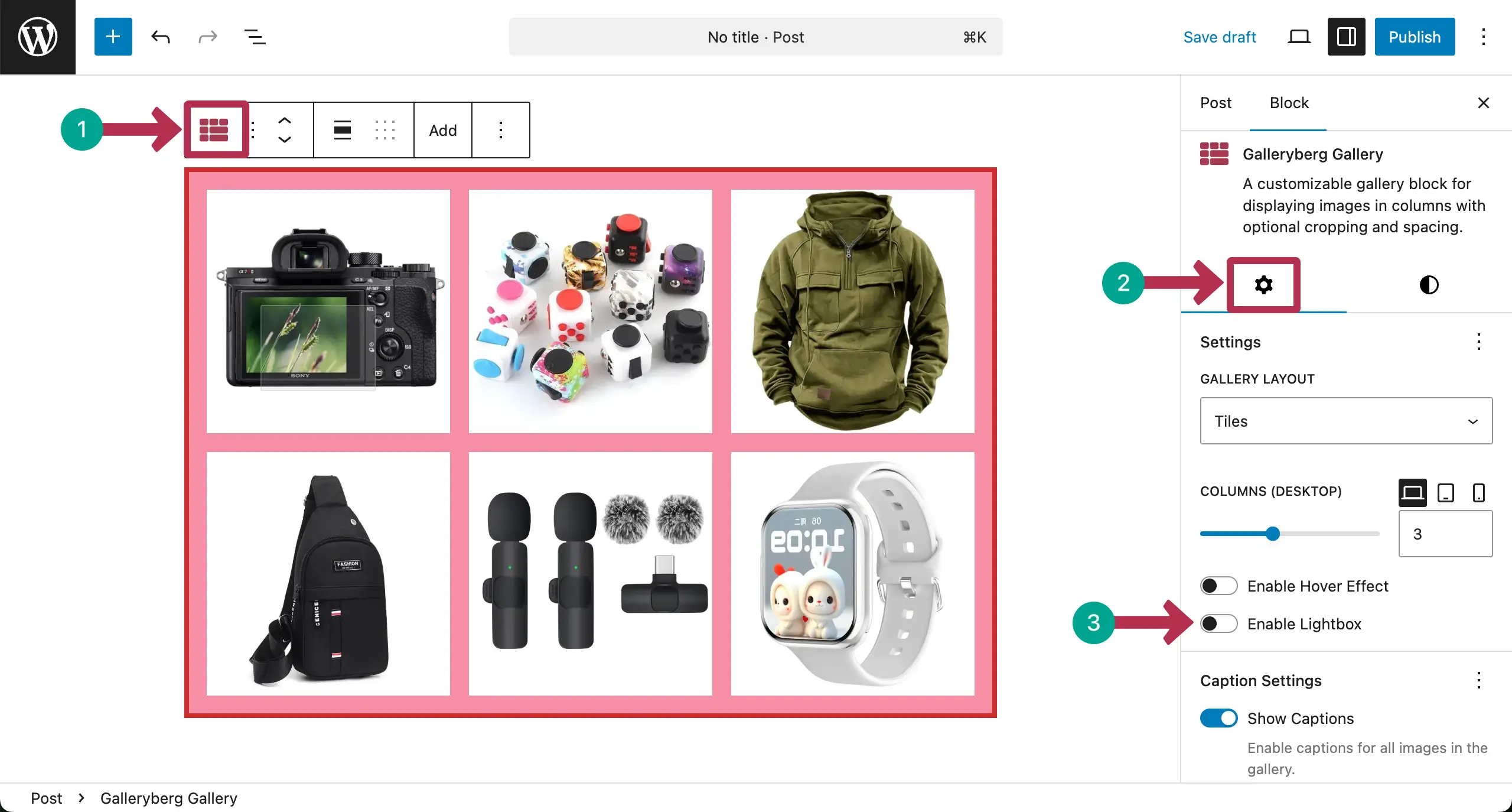 Enable Lightbox of the gallery