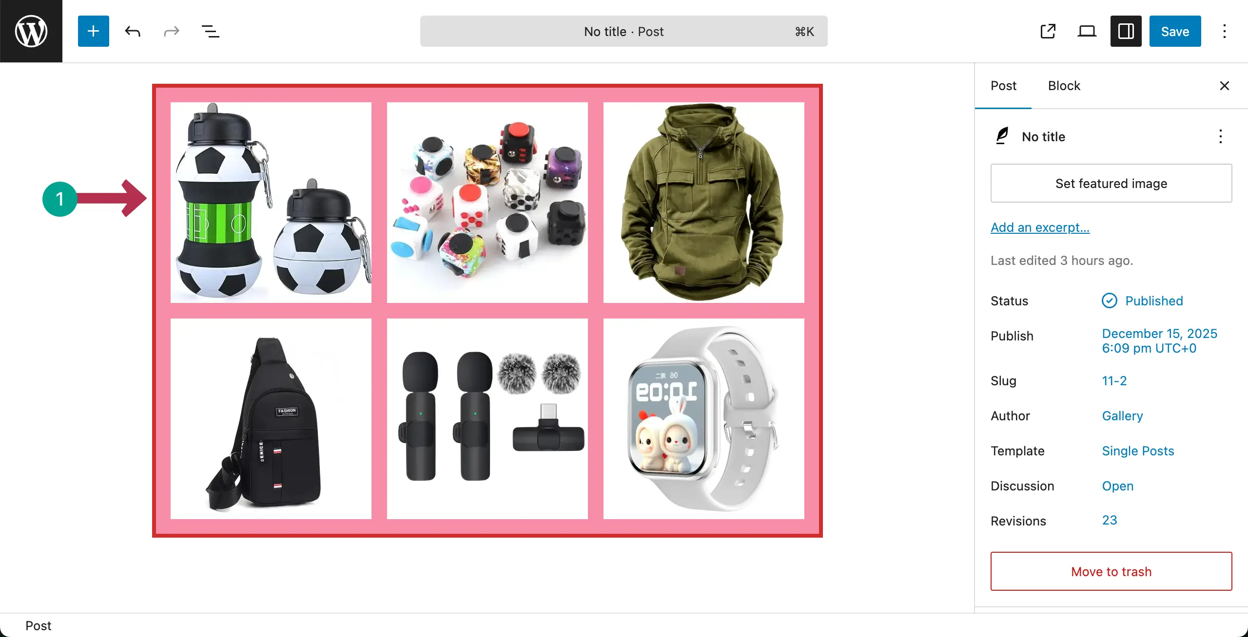 Image has been replaced in the WordPress gallery
