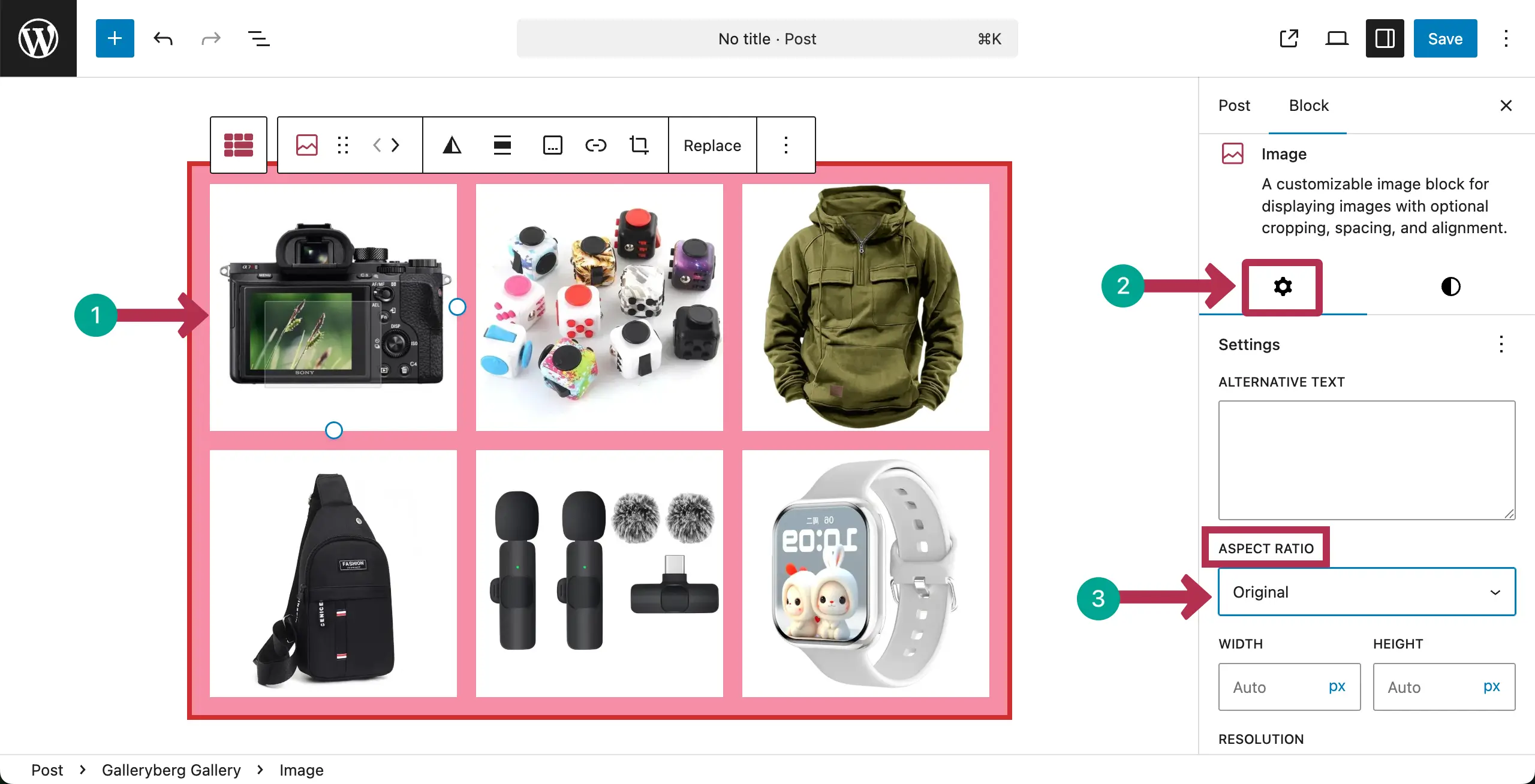 Set an aspect ratio for an image