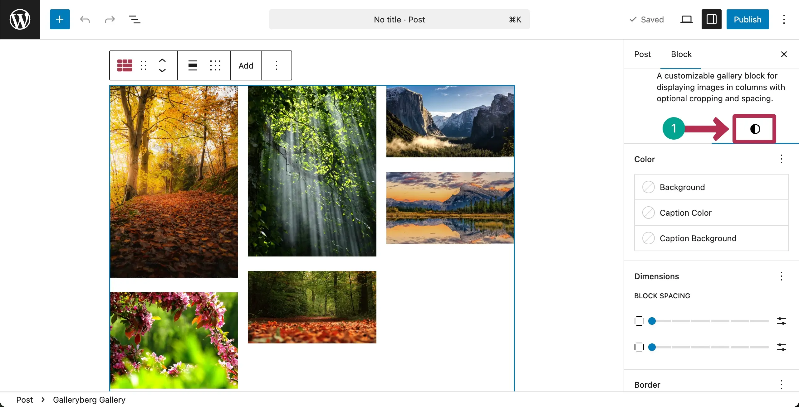Stylize the Masonry Layout Gallery