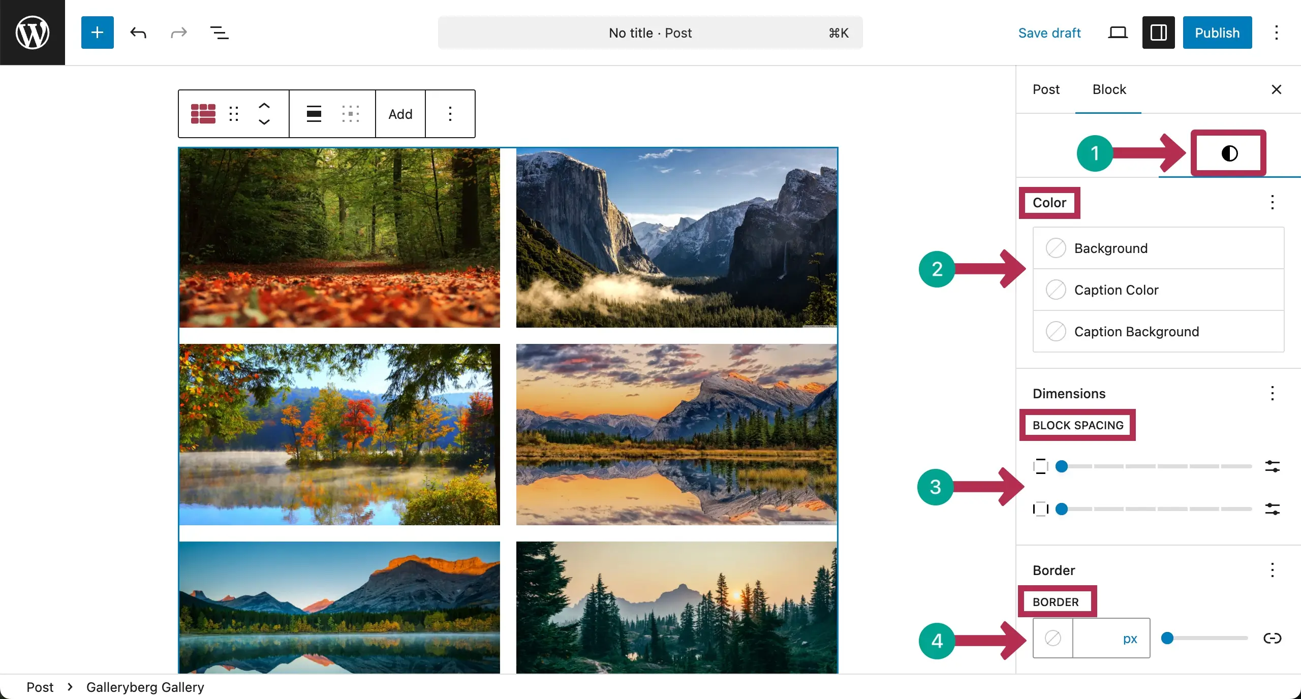 Stylize the Tile Layout gallery