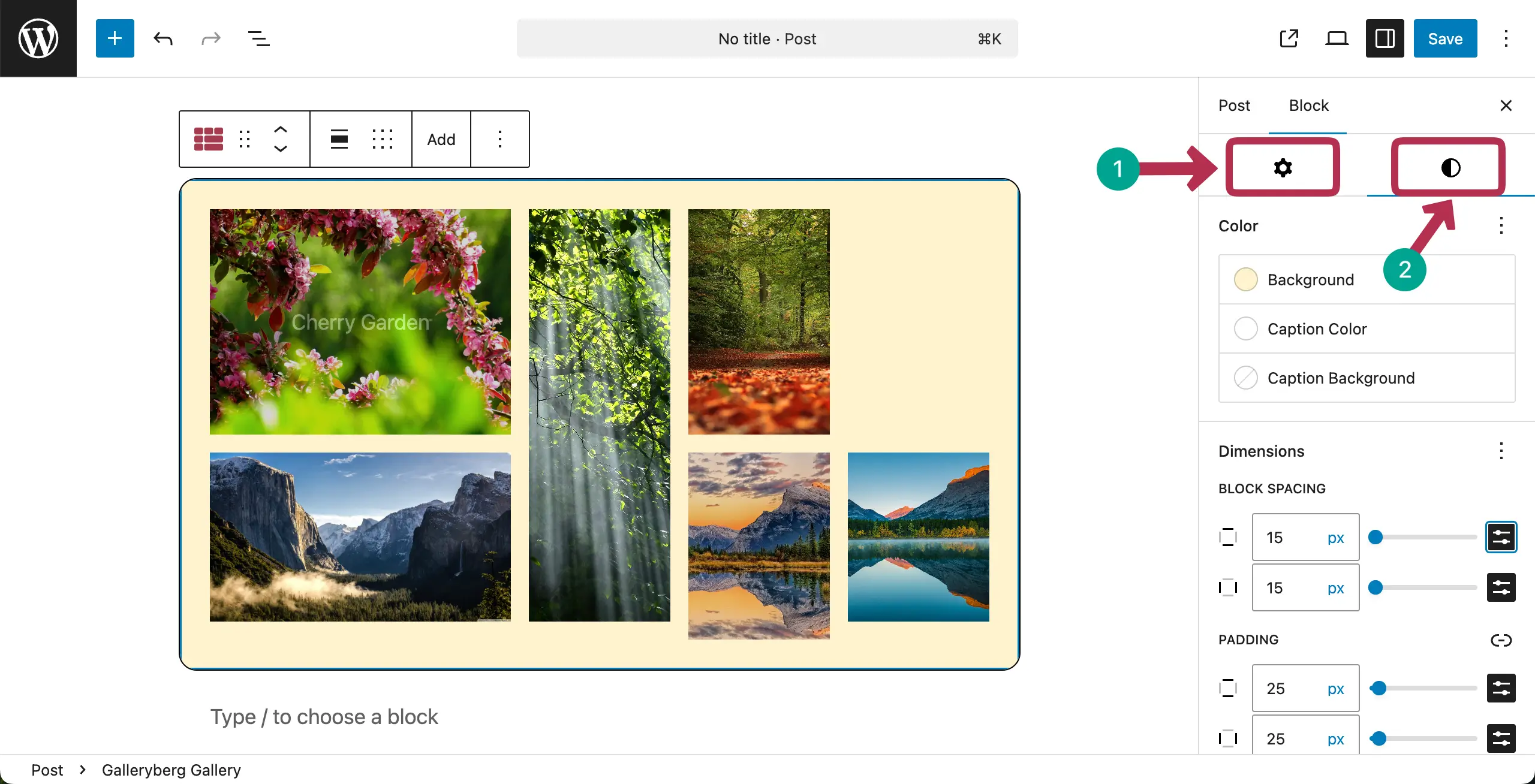 Stylize the gallery you created
