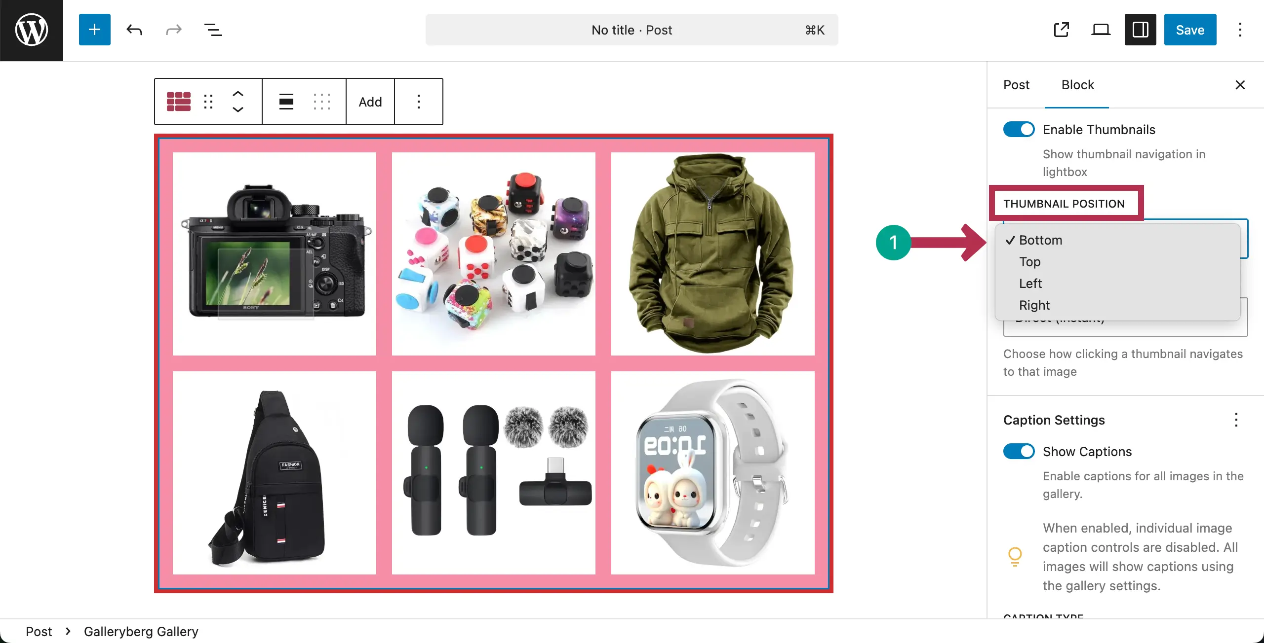Set Thumbnail position