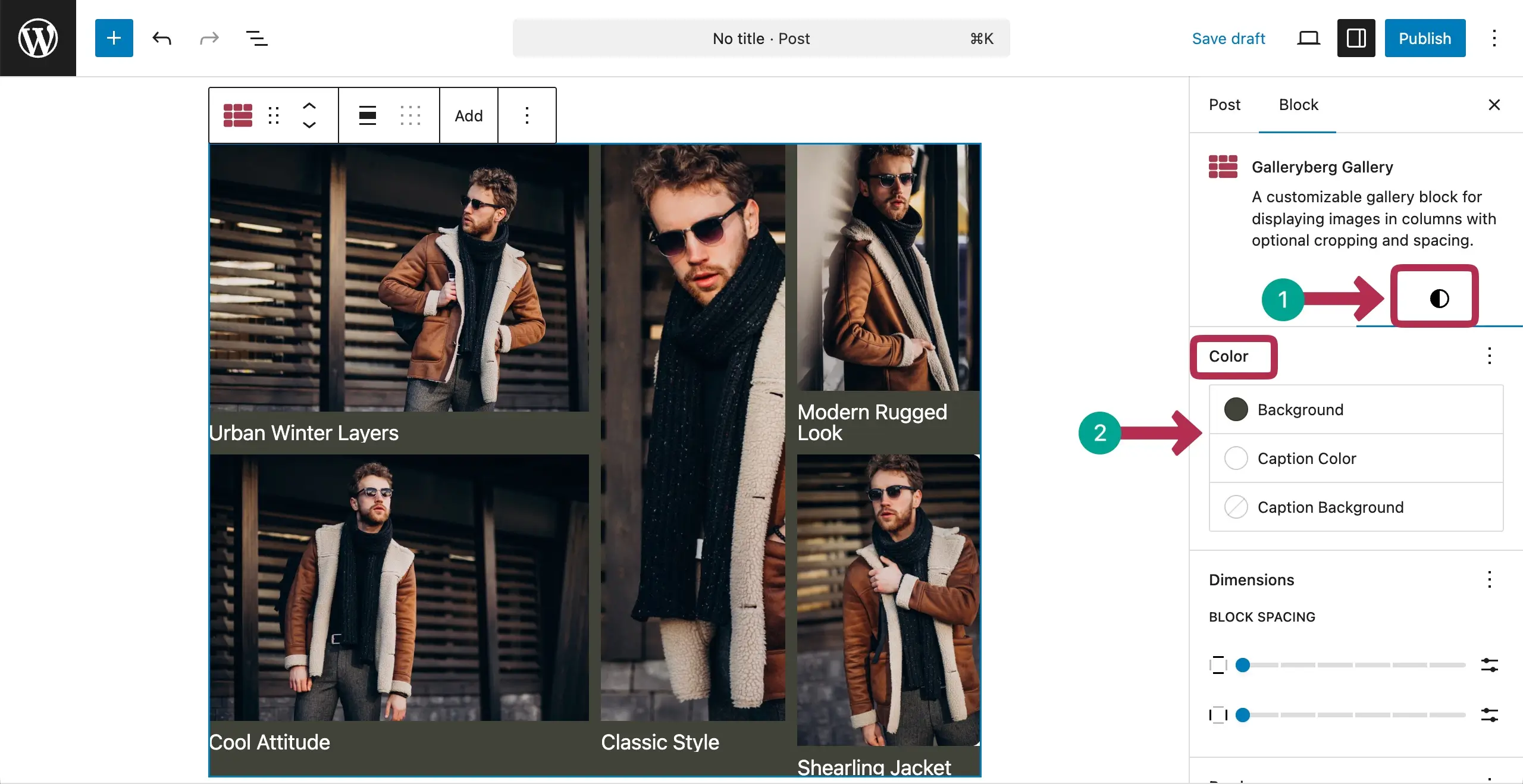 Add color to the Lookbook-style fashion gallery