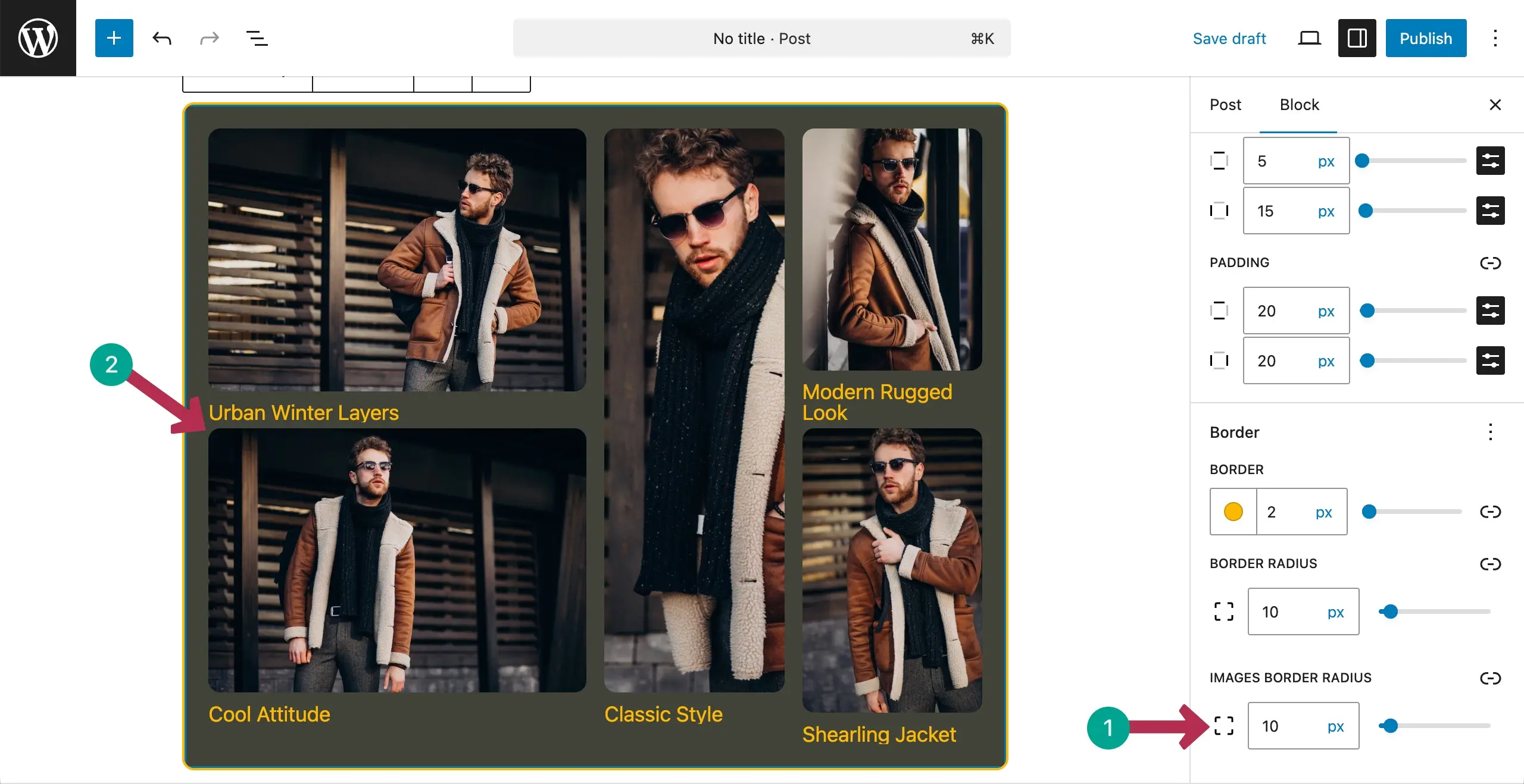 Add radius to the images