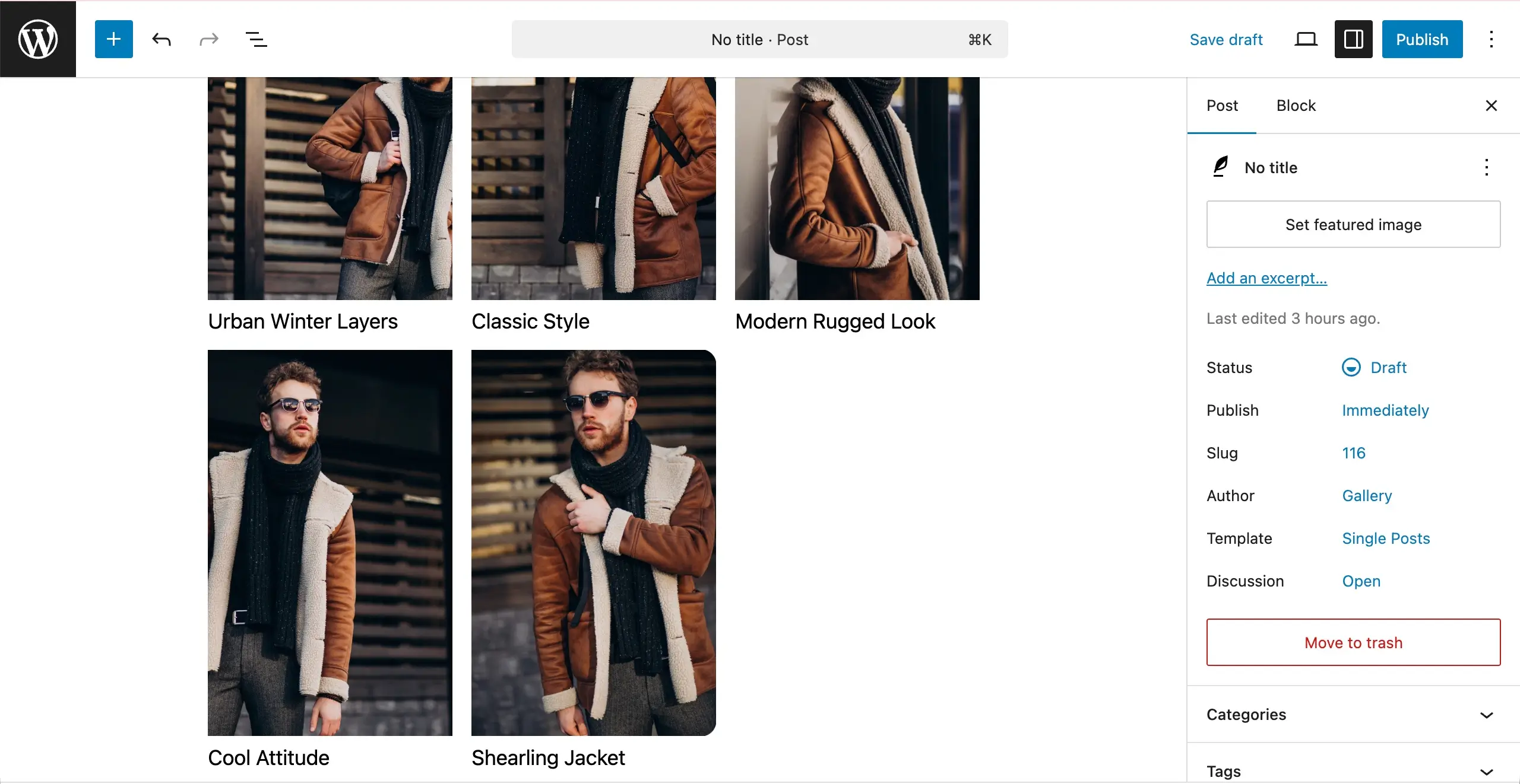 Captions are added to the gallery images