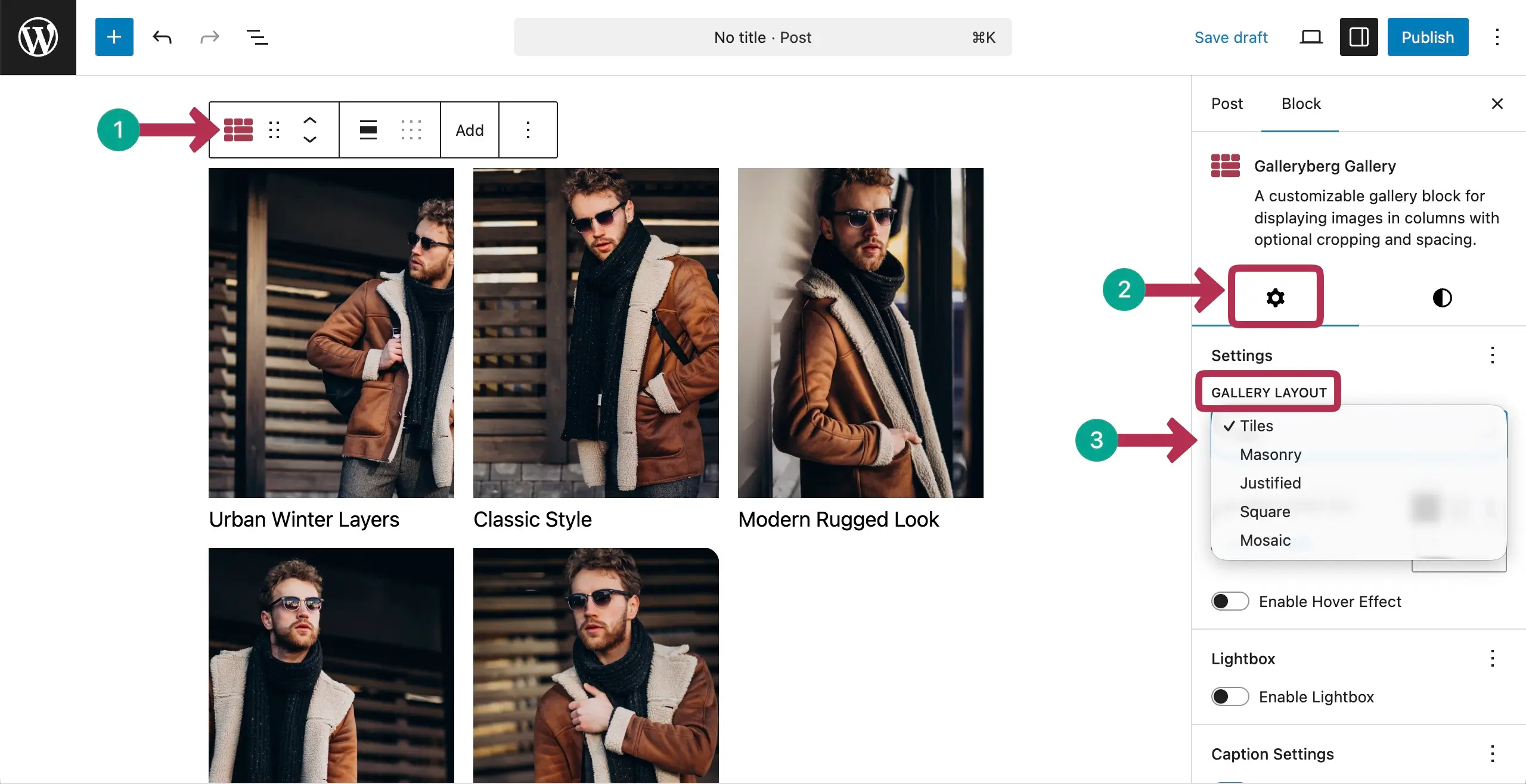 Select a Gallery Layout